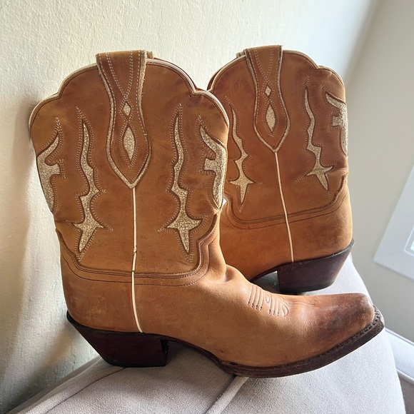 Frye Billy Short light brown cowboy boots - Picture 4 of 6